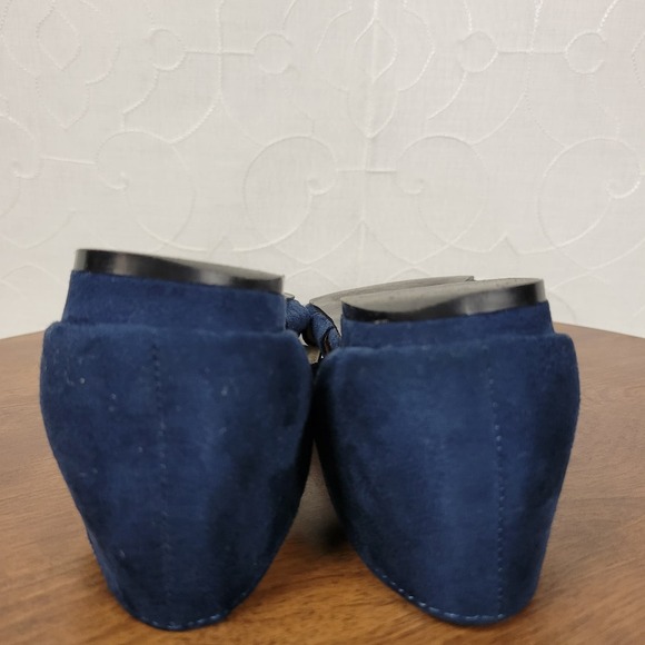 J Mark Womens Sandals 8.5 Blue Suede Pointed Toe Buckle Strap D'Orsay Flats - Picture 5 of 10